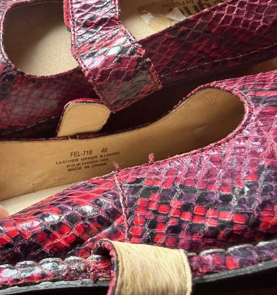 Zapatos de Cuero Alegria Mary Jane Estampado Serpiente Rojo Talla 40 Foto 4 de 4