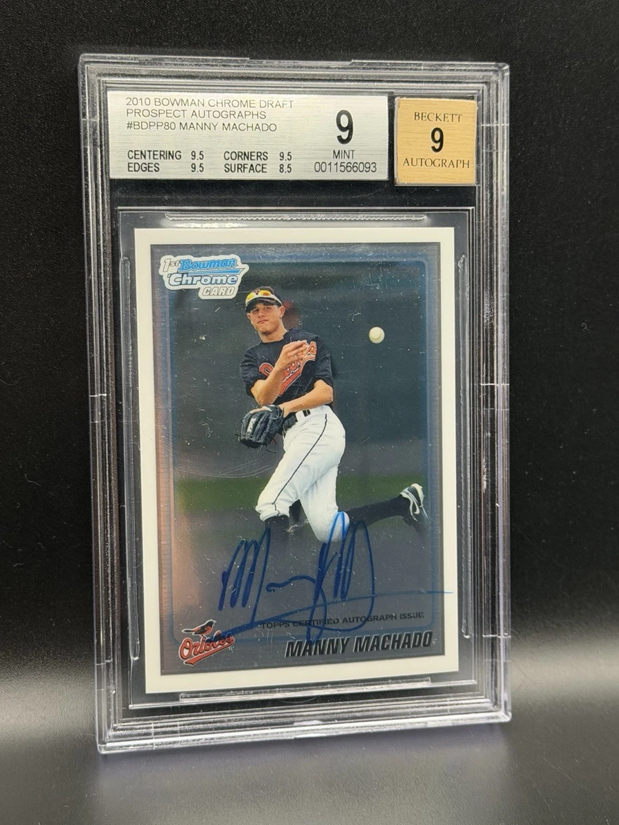 Bowman Manny Machado 2010 Season Baseball Sports Trading Cards