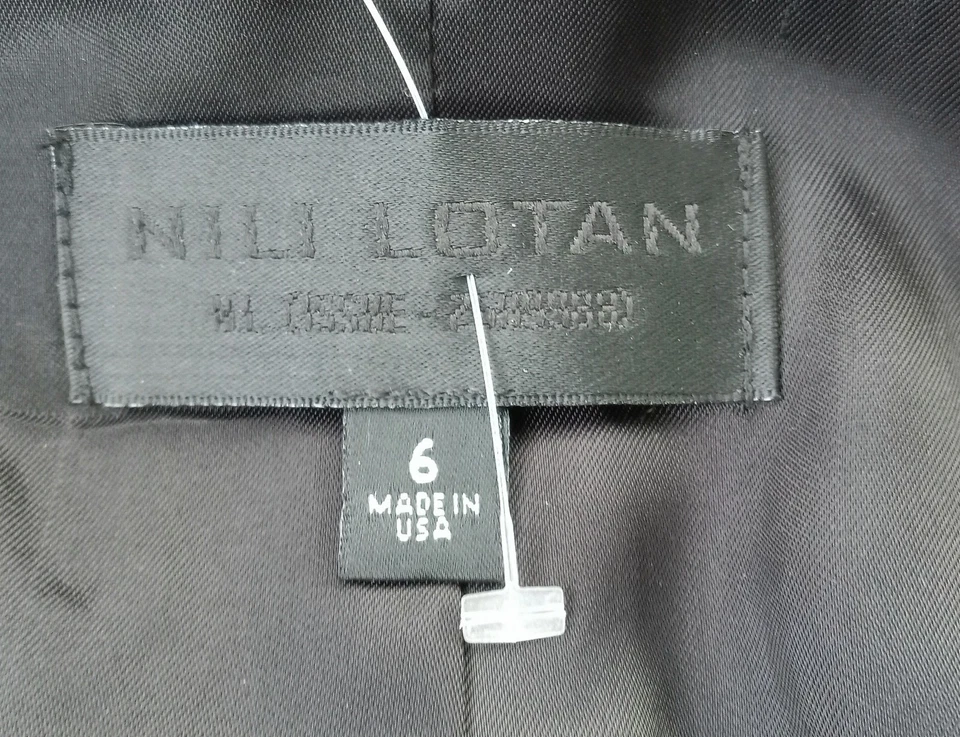 size 6 NILI LOTAN Woman's Dark-Navy HENRY Double-Breasted Wool Blazer Jacket USA - Image 3 of 4