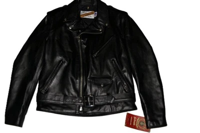 SCHOTT NYC 118 Chaqueta Motociclista Perfecto De Cuero Clásico Color Negro NWT - Imagen 1 de 4