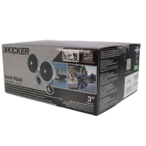 3" 50 Watt RMS 2-Ohm Mini Enclosed Weather Proof Speaker Pair 47PSM32 Kicker - Picture 4 of 4