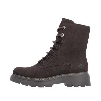 Rieker Damen Boots Stiefel Nougat Dunkelbraun 76729-25 Halbstiefel Winterschuh