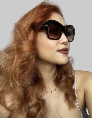 New Tom Ford TF 534 52F Emmanuelle Tortoise Oversized Women's Sunglasses W2