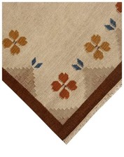 Tapis ancien suédois floral kilim laine boho géométrique salon chambre