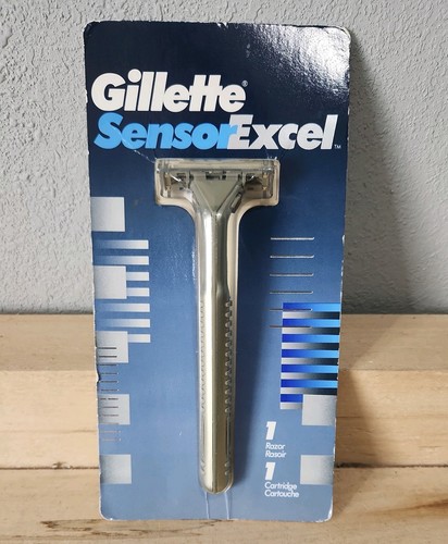 Vintage Gillette Sensor Excel Razor Metal Handle Blade Shaver USA 1993 ...