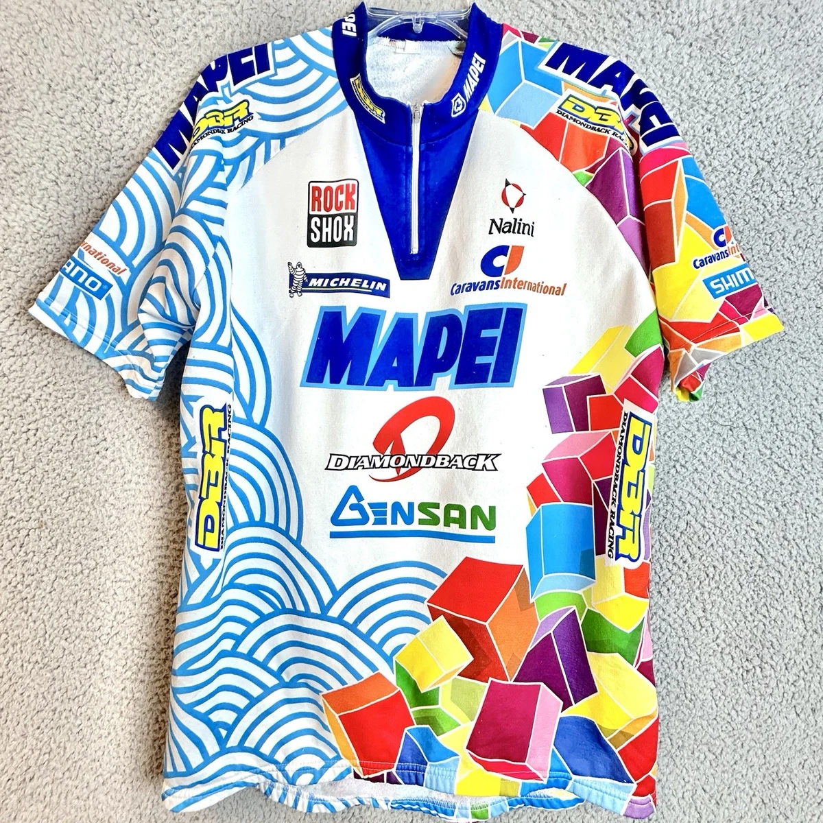 Maillot Cyclisme Vintage Nalini Amica – Taille XXL, Manches Longues, Bleu, Rétro