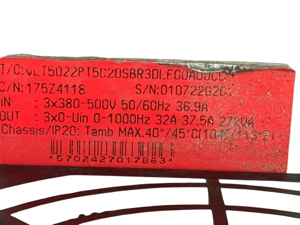 Danfoss VLT5022PT5C20SBR30LF AC Drive Inverter 175Z4116 380V 36.9A 27kVA - Image 3 of 4