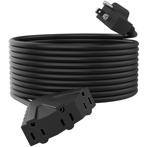 50FT Outdoor Extension Cord with Multiple Outlets, 14 Gauge, 3-Outlet, SJTW, ...
