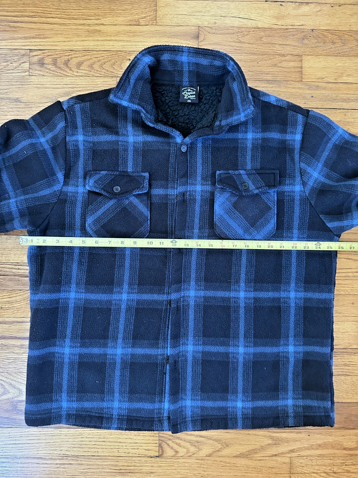Men's Shearling Fleece Lined Plaid Button Up Shirt Jacket Cold Weather Flannel thumbnail 12