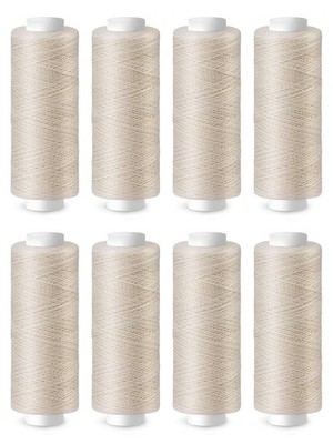 Thread for Sewing, Beige Polyester Sewing Thread, 8 Rolls 200 Yards Per Roll ...