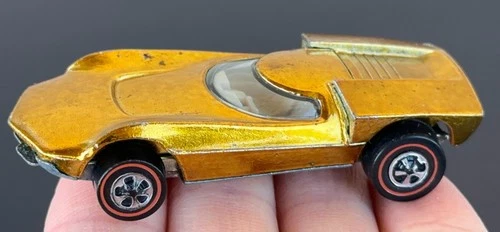 Vintage Hot Wheels Redline 1969 Honey Gold Turbofire - Nice Color & Condition!