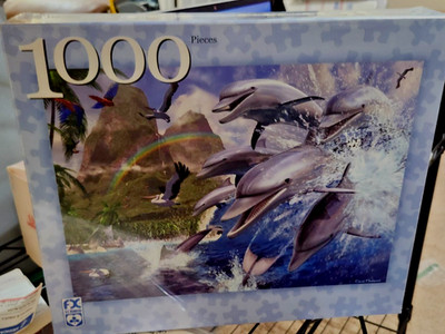 FX SCHMID - 1000 PIECE PUZZLE - DOLPHIN SURF - #78190 - 2005 - 20 X 27
