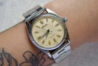 1956 ROLEX Oyster Perpetual 6565 Cream Dial 34mm w/ RARE Straight End Bracelet