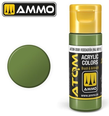 Atom Resedagrun RAL6011 Acrylic Paint 20ml Bottle
