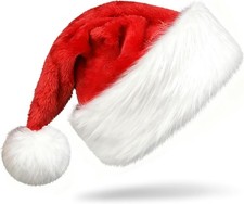 Christmas Hat For Adults Decoration Velvet Plush Super Soft Thickening, High-end