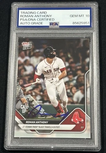 2025 Topps Now Signed Roman Anthony Red Sox Card 1st HR Autographed Psa 10 Auto