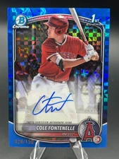 2025 Bowman Chrome #CPA-CF Cole Fontenelle Auto Blue X-Fractor /150