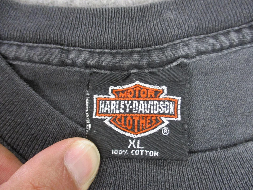 VINTAGE Harley-Davidson Shirt Mens XL Black Paul P Smith Rider Made in USA 90s - Image 4 of 4