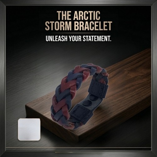 Handmade Two-Tone Braided Leather Bracelet Sport Bracelet Dark Blue & Burgundy - Afbeelding 15 van 15