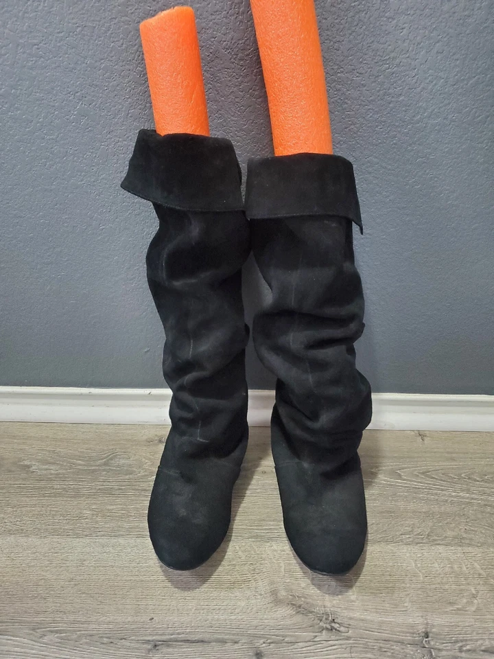 Botas holgadas Gabriella Rocha negras 11 anchas para mujer de gamuza forradas de piel sintética a media pantorrilla  Foto 2 de 4