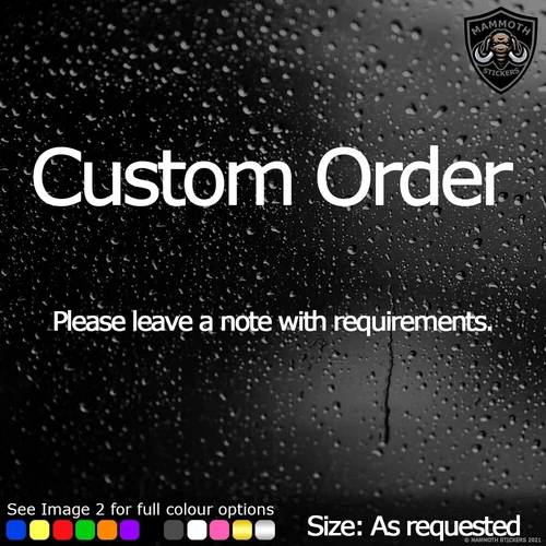 PRE ARRANGED CUSTOM ORDER 2