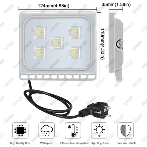 LED Fluter Stecker Außen Strahler Arbeitsleuchte Baustrahler Scheinwerfer Garten - Bild 40 von 251