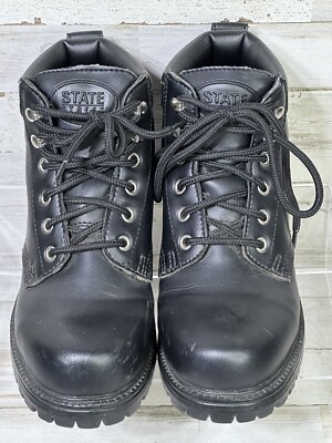 Mens Boots Size State Street Black Lace Up Waterproof