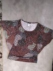 Perception Concept Pullover Blouse Fall Colors Bat Sleeve Large