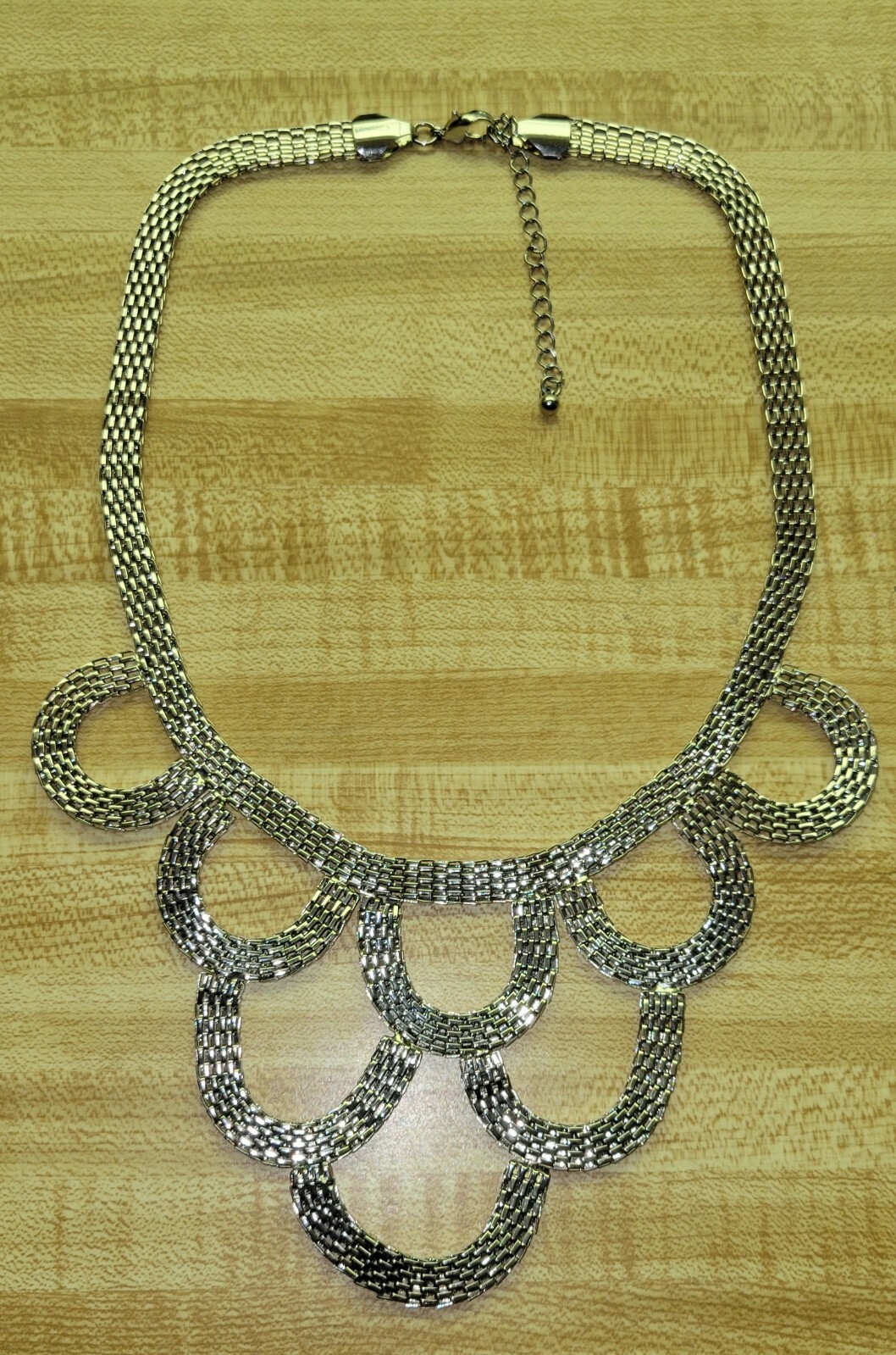 Silver Link Large Statement Necklace - image 1