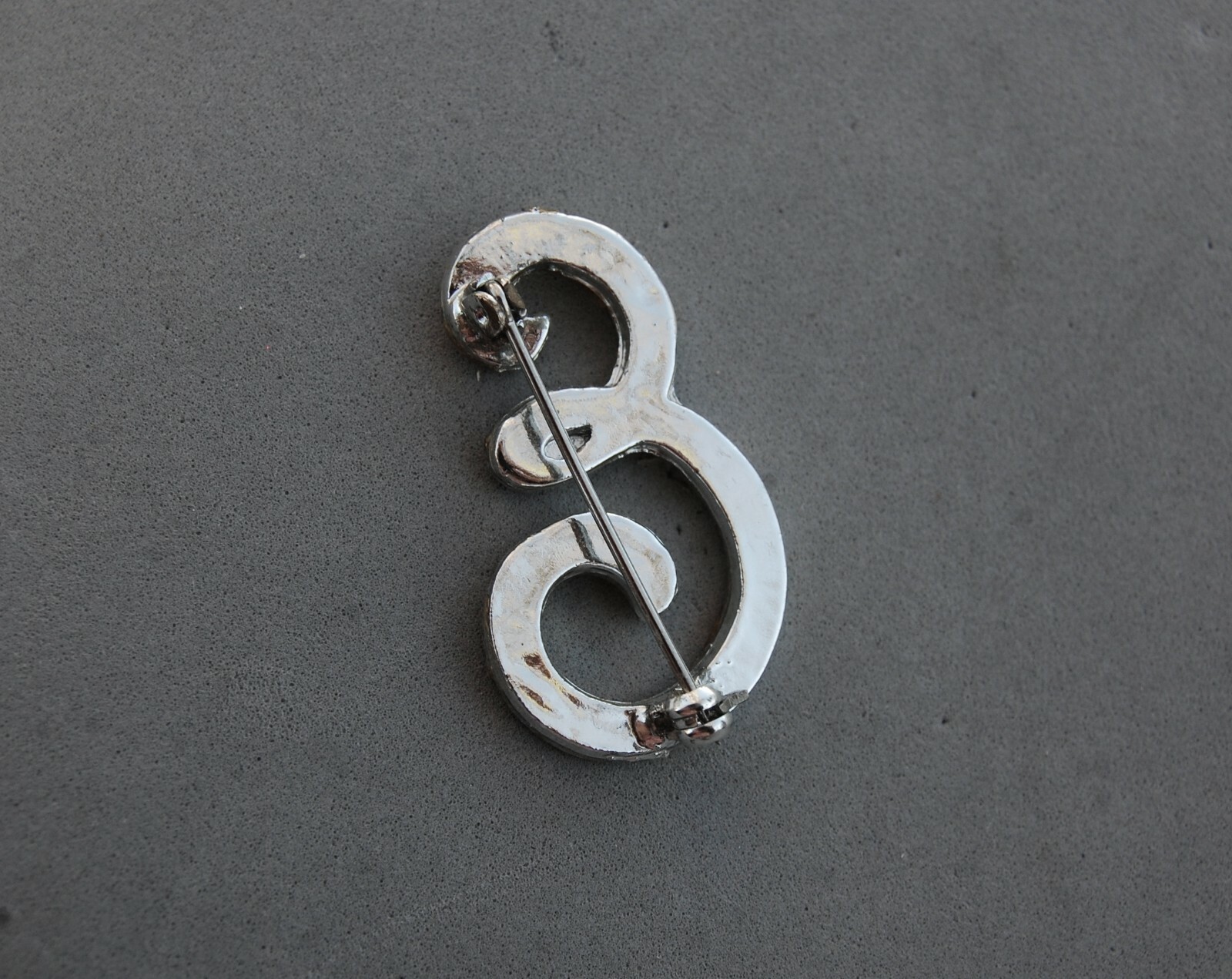 Letter Initial Monogram "E" Script Rhinestone Pin… - image 3