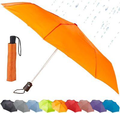 Lewis N. Clark Travel Automatic Umbrella Windproof & Water Repellent Fabric - Or