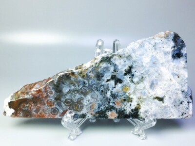 Best Natural Polished Ocean Jasper Agate Quartz Crystal Slice Stone Reiki Stand