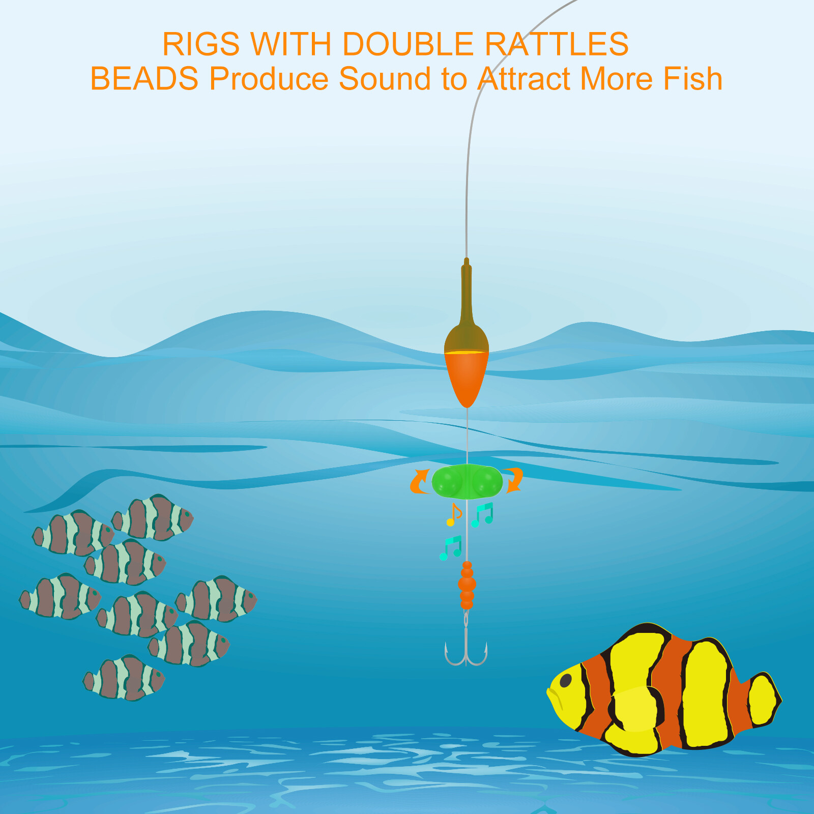 20 Pcs Fishing Double Rattle Beads Catfish Rattles Fishing Bell to attract fish eBay