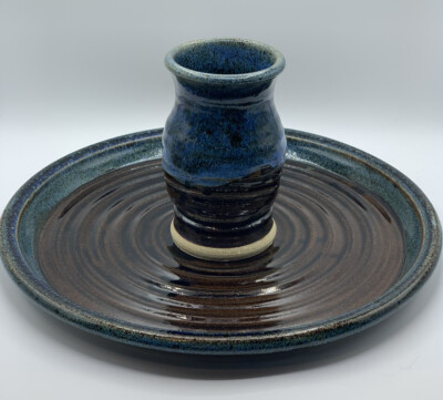 Solar Stone Studio Pottery Small Vase And Plate- Made In Tennessee