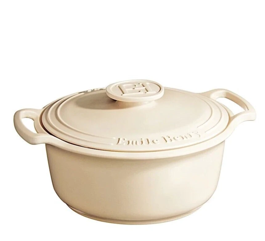 Emile Henry Sublime 4 Quart Round Dutch Oven-Stewpot, Crème - New