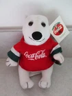 Vintage Coca-Cola Polar Bear Plush 6" With Hockey Shirt and Bottle 1998