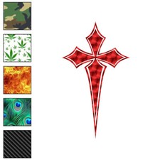 Cross Outline, Vinyl Decal Sticker, 40 Patterns 3 Sizes, 6818