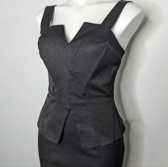 White House Black Market black peplum body con dress 4 Gem