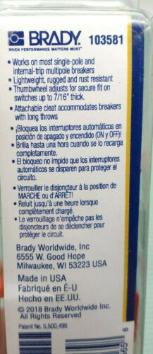 Bloqueo de disyuntor de palanca única Brady 103581 120/277V - Imagen 2 de 3