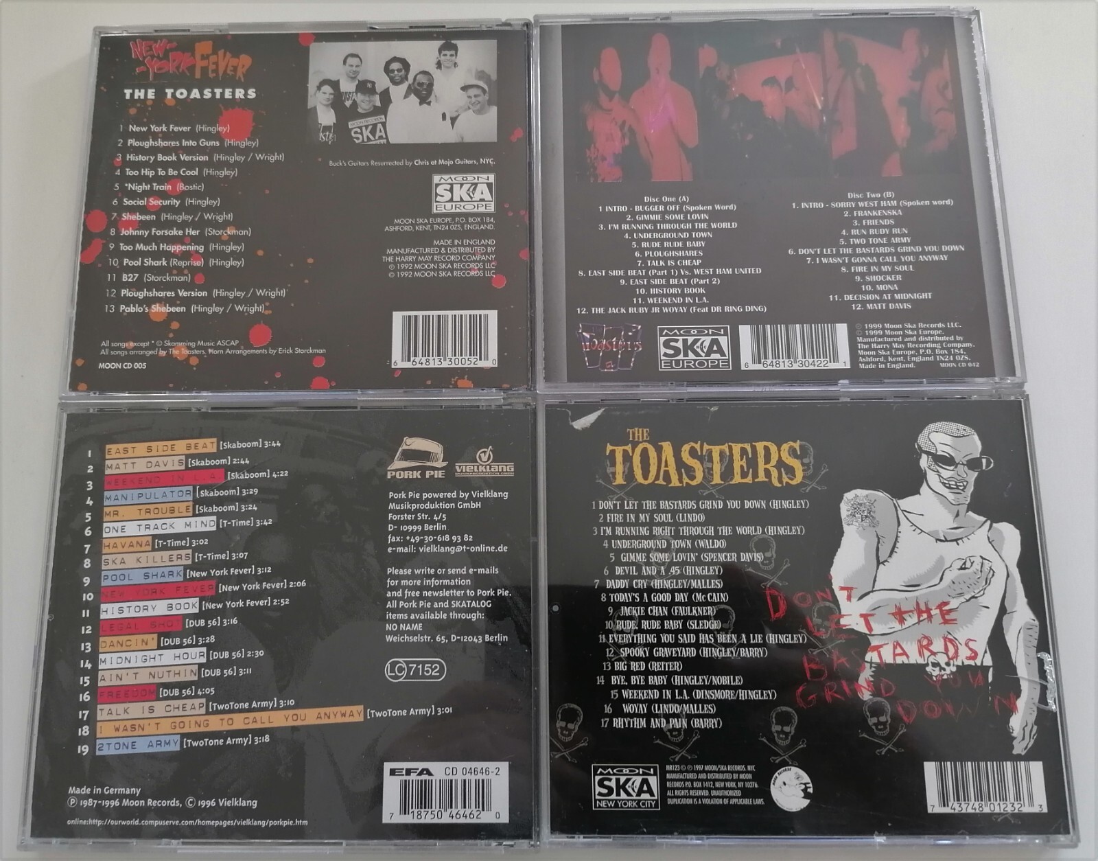 The Toasters CDs x 4 History Book New York Fever Live + 1 ska 2 tone