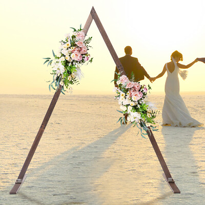 Wood Wedding Arch Polygonal Ceremony Arch Backdrop Flower Stand 7/7.2/7.6/8.2FT