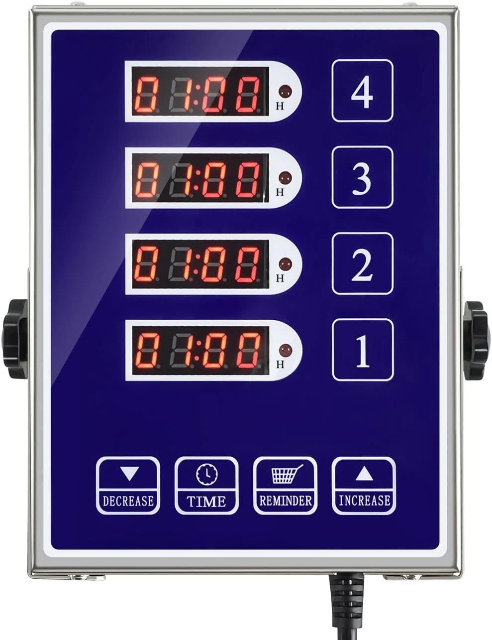 Yooyist Commercial Kitchen Timer Ultra Loud 4 Channel Digital Led Timer 110V