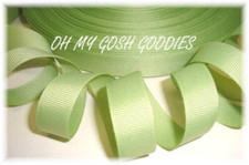 LAST 2 - 50 YARD ROLL SALE 5/8" SOLID GROSGRAIN OFFRAY RIBBON LIME JUICE