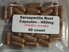 Sarsaparilla Root Powder (Smilax ornata) Capsules  - 450mg - 30 count
