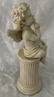 Resin Angel sitting Cherub On A Roman Column Pedestal — photo 2