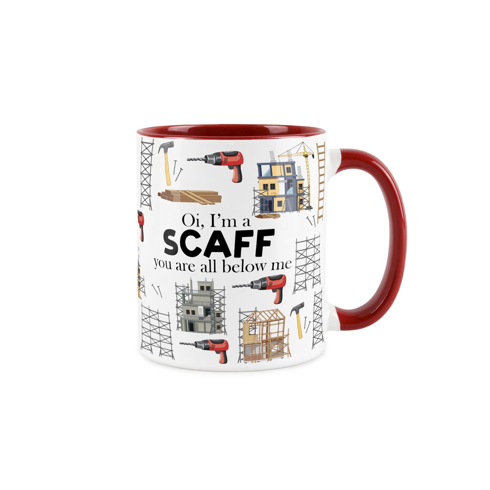 Funny Tradie Mug - Scaffolders Scaff Mug Durable Red Coffee/Tea Mug