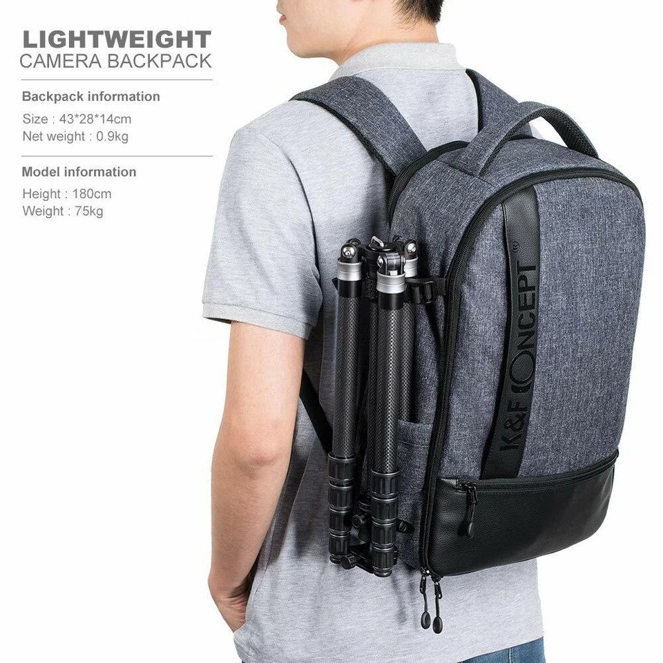 K&FConcept Camera Backpack Professional Large Bag Laptop Waterproof for DSLR SLR - Image 4 of 4