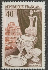 FRANCE 1954 TIMBRE 972 PRODUCTIONS DE LUXE PORCELAINE ART neuf** VF MNH STAMP