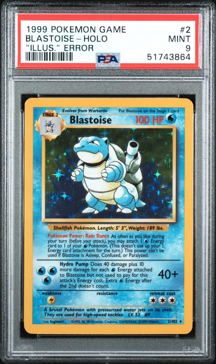 Pop 2* PSA 9 Illus. Error Blastoise Misprint-Illustrator-Complete