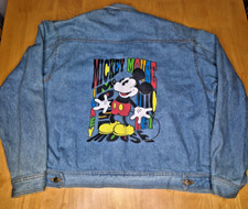 RARE Vintage Mickey Mouse Denim Jacket Made in USA Disney Official Medium